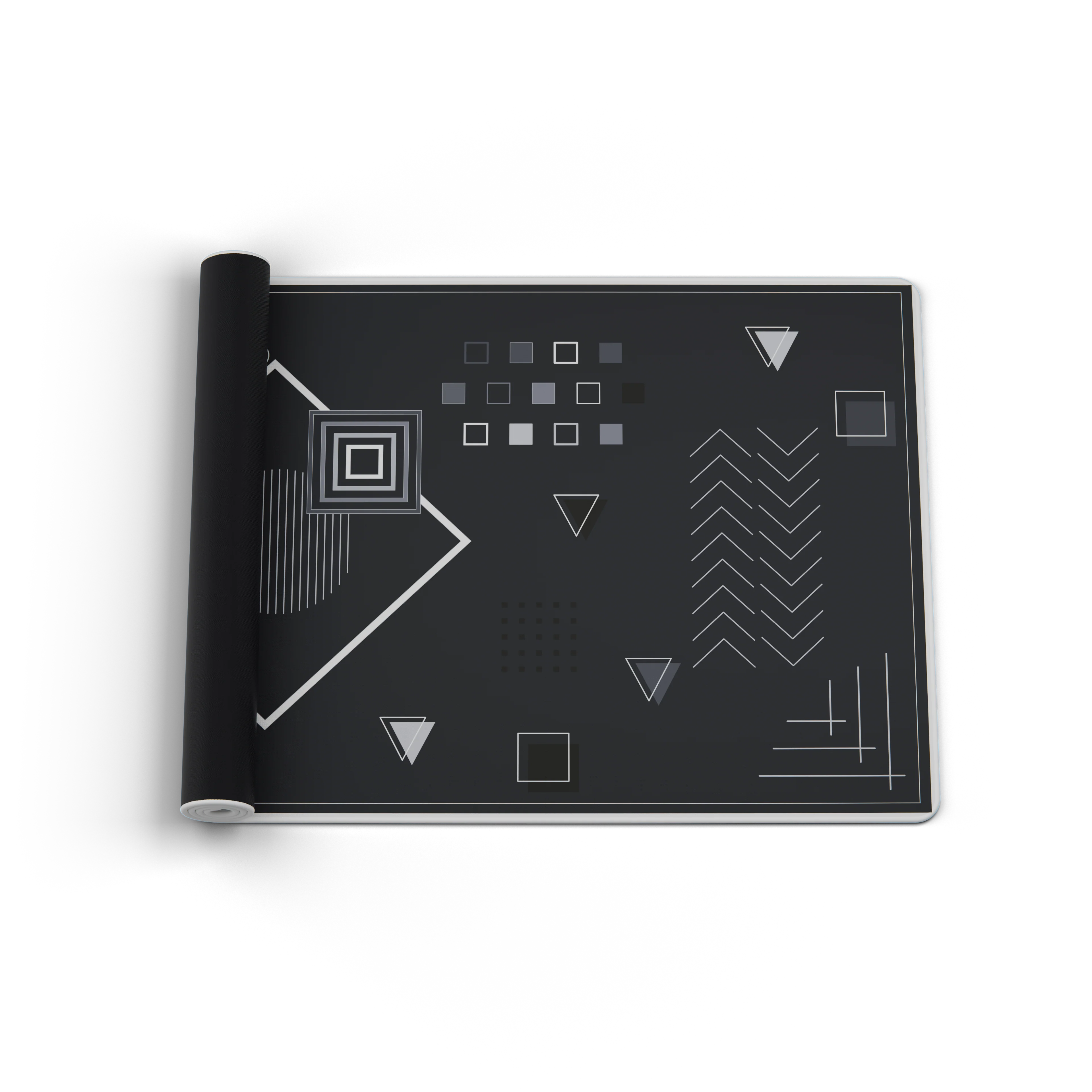 Mächtiges Setup – Geometrisches Glitch-Schwarz