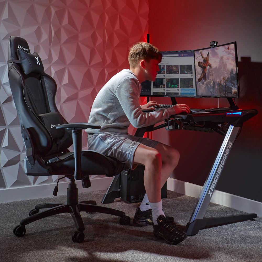 XROCKER AGILITY SPORT ESPORT PC OFFICE GAMING CHAIR - CARBON BLACK